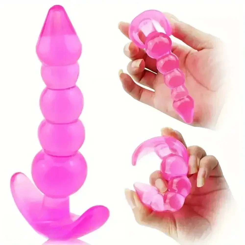 Ribbed anal plug with flared base, photo 8