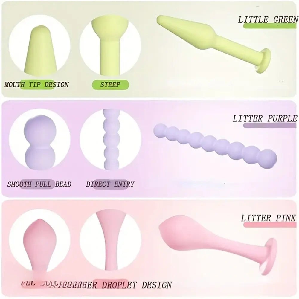 Small silicone anal bead and plug set, photo 5