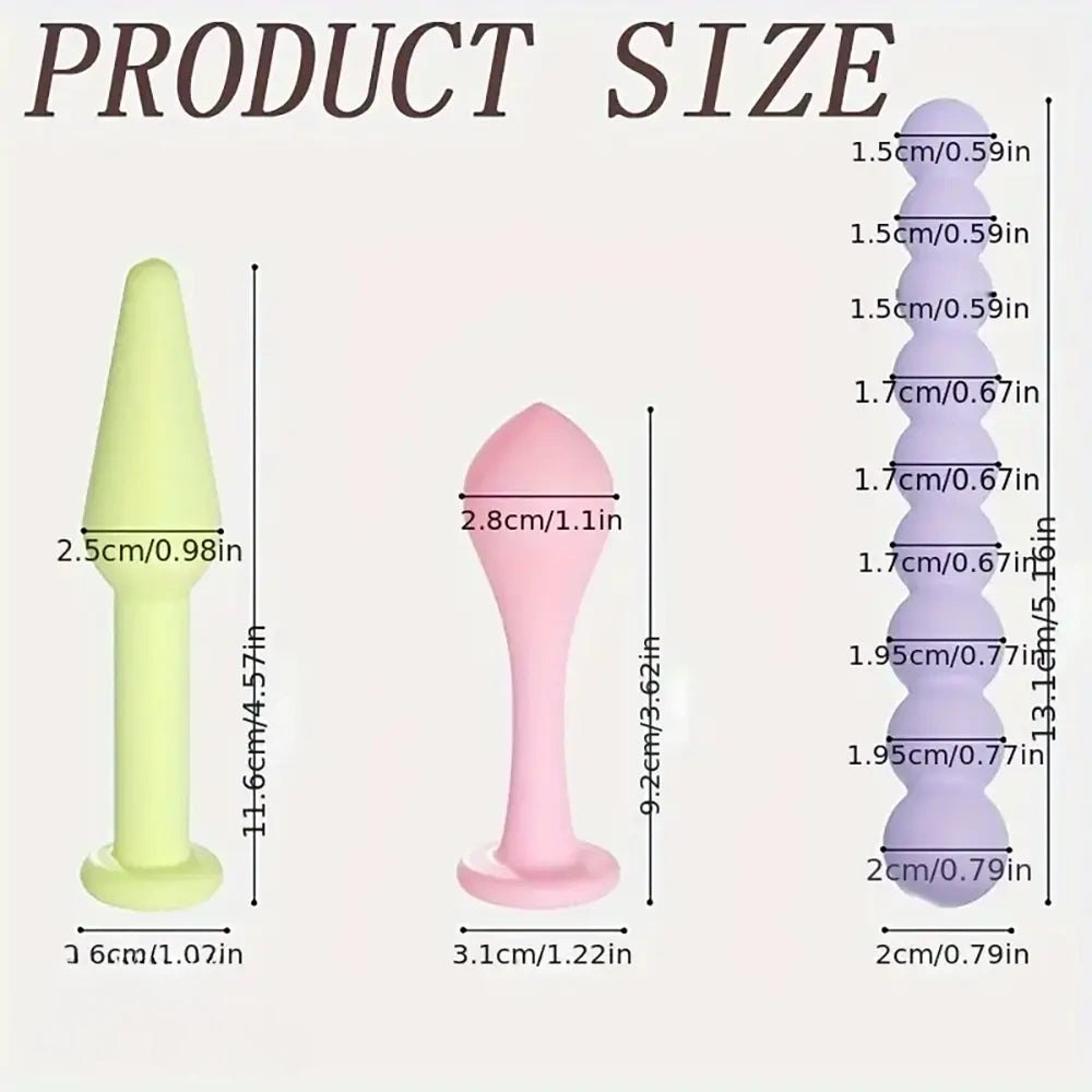 Small silicone anal bead and plug set, photo 6