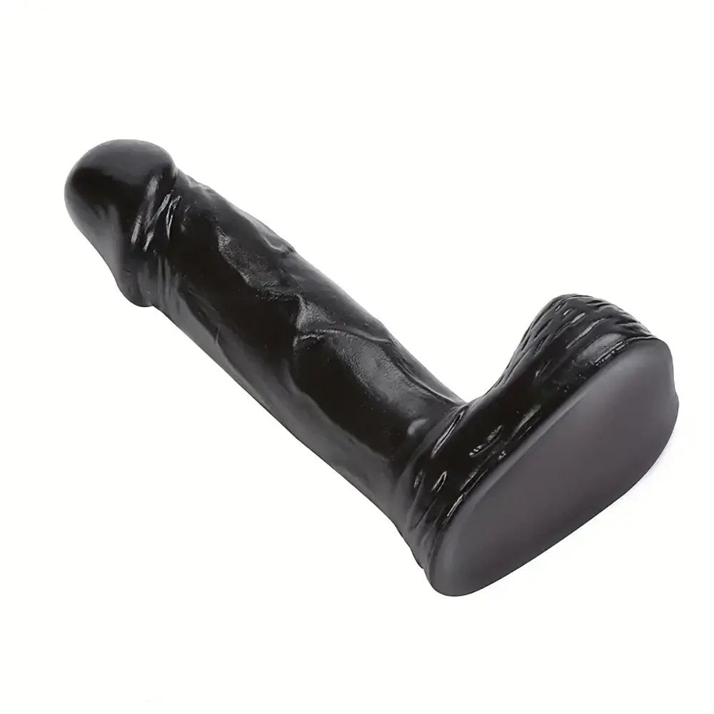 Black small pvc suction cup dildo