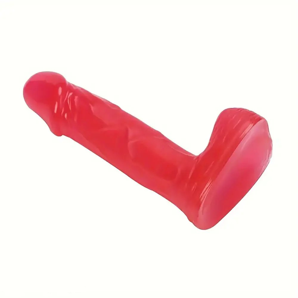 Red small pvc suction cup dildo