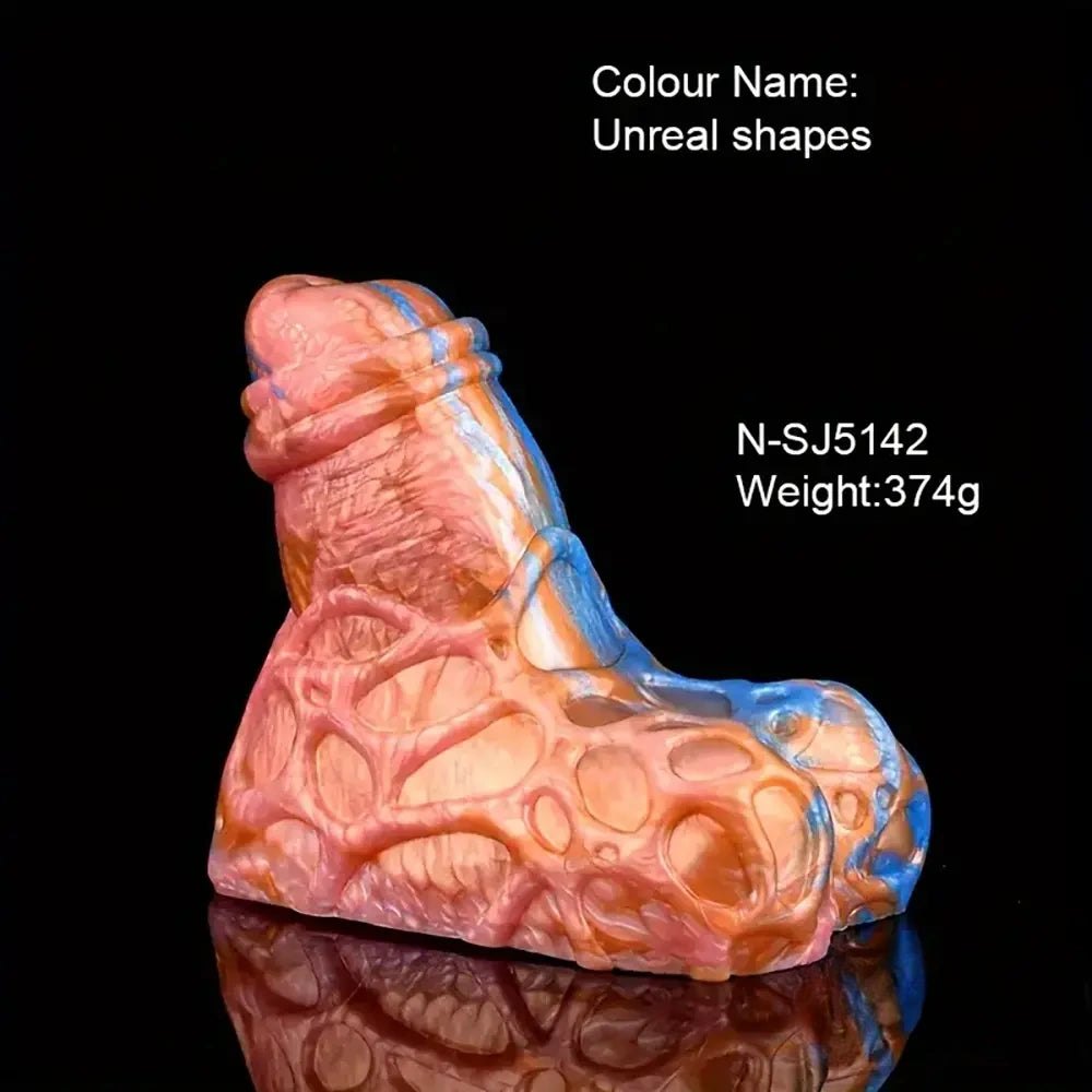 #2 colorful cell textured silicone fantasy dildo