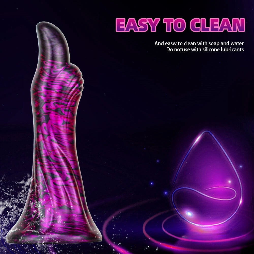 Marbled small thumb fantasy dildo, photo 10