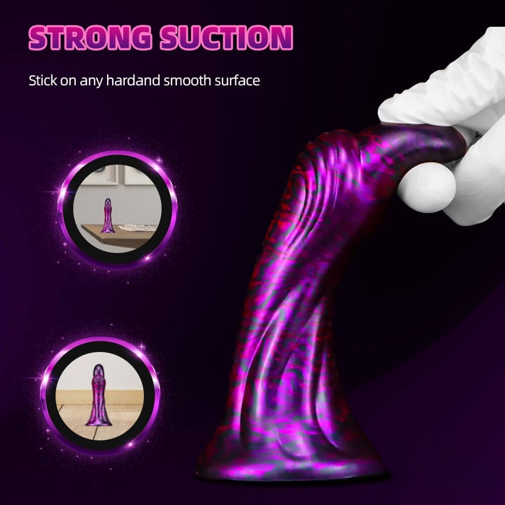 Marbled small thumb fantasy dildo, photo 7