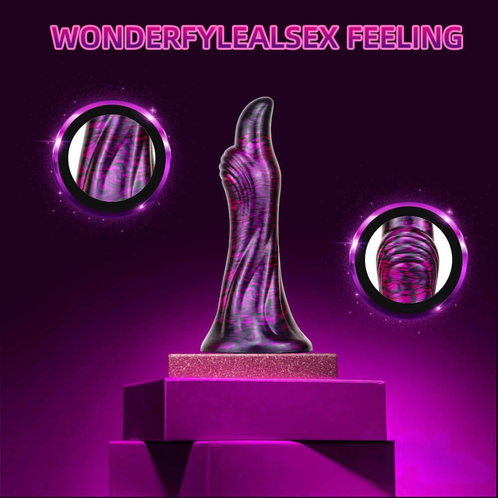 Marbled small thumb fantasy dildo, photo 8