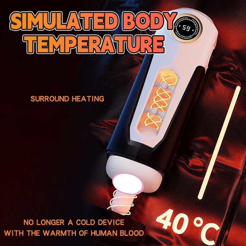 Black smart heating retractable masturbator, photo 5