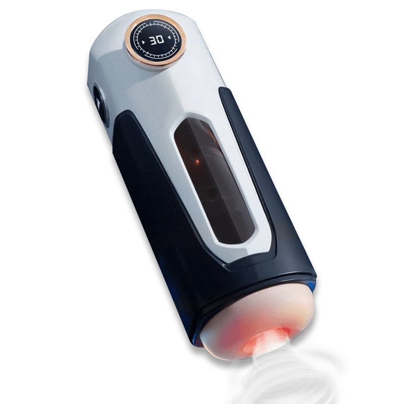 Black smart heating retractable masturbator, photo 6