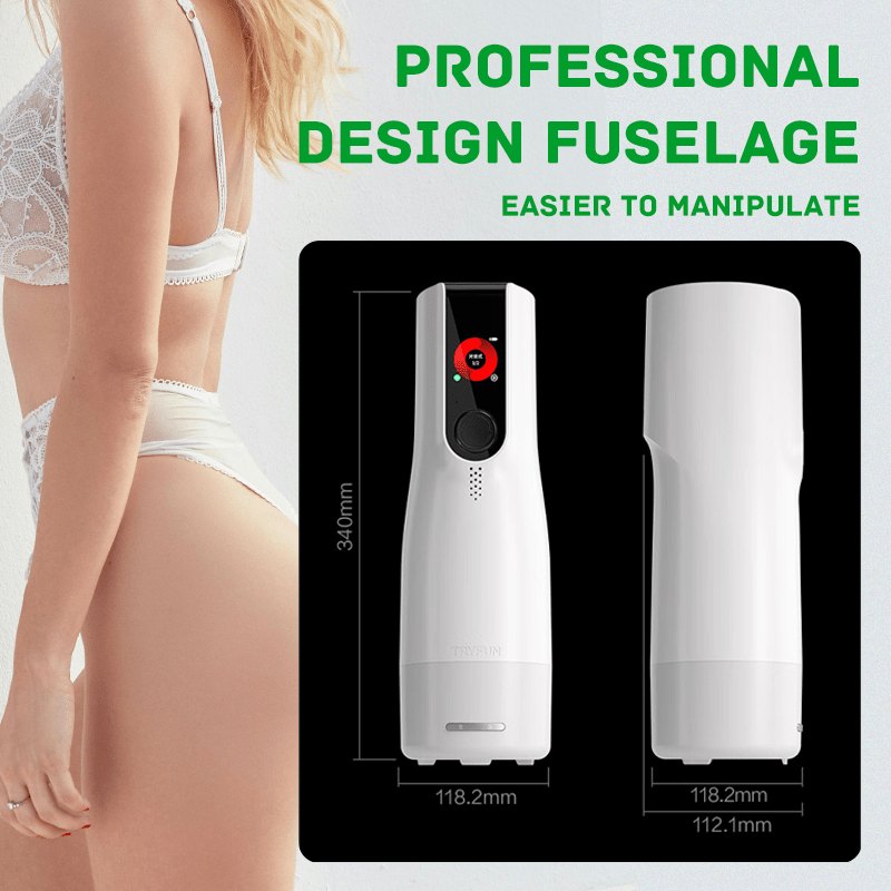 White smart interactive male masturbator device, photo 3