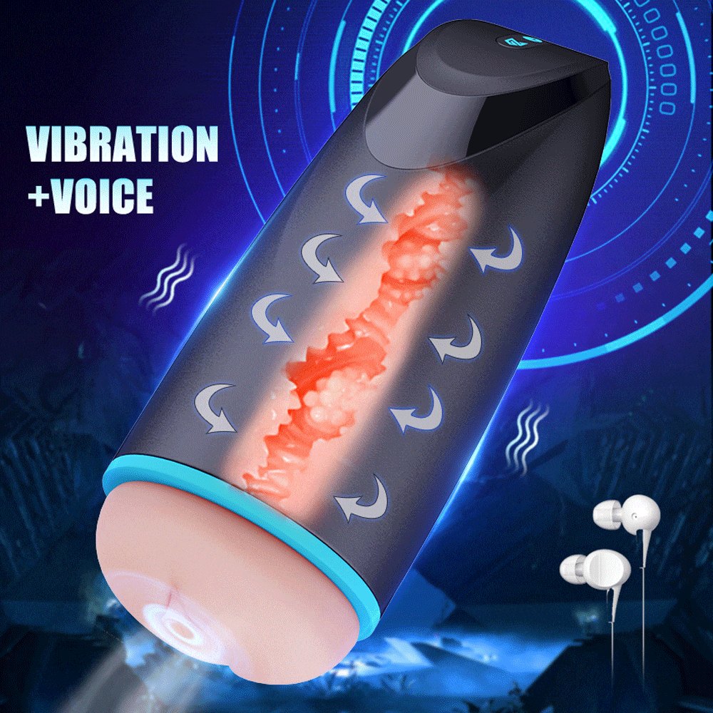 Black smart vibrating male masturbator, photo 2