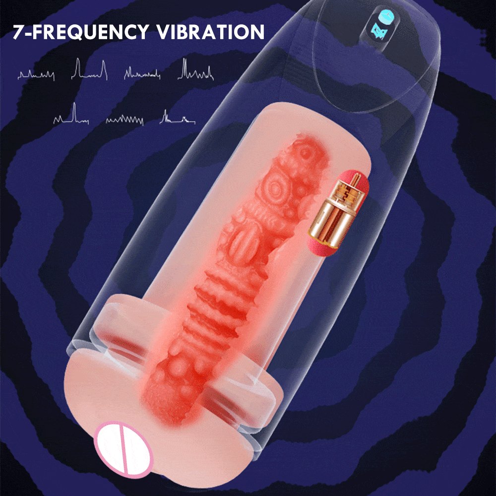 Black smart vibrating male masturbator, photo 4
