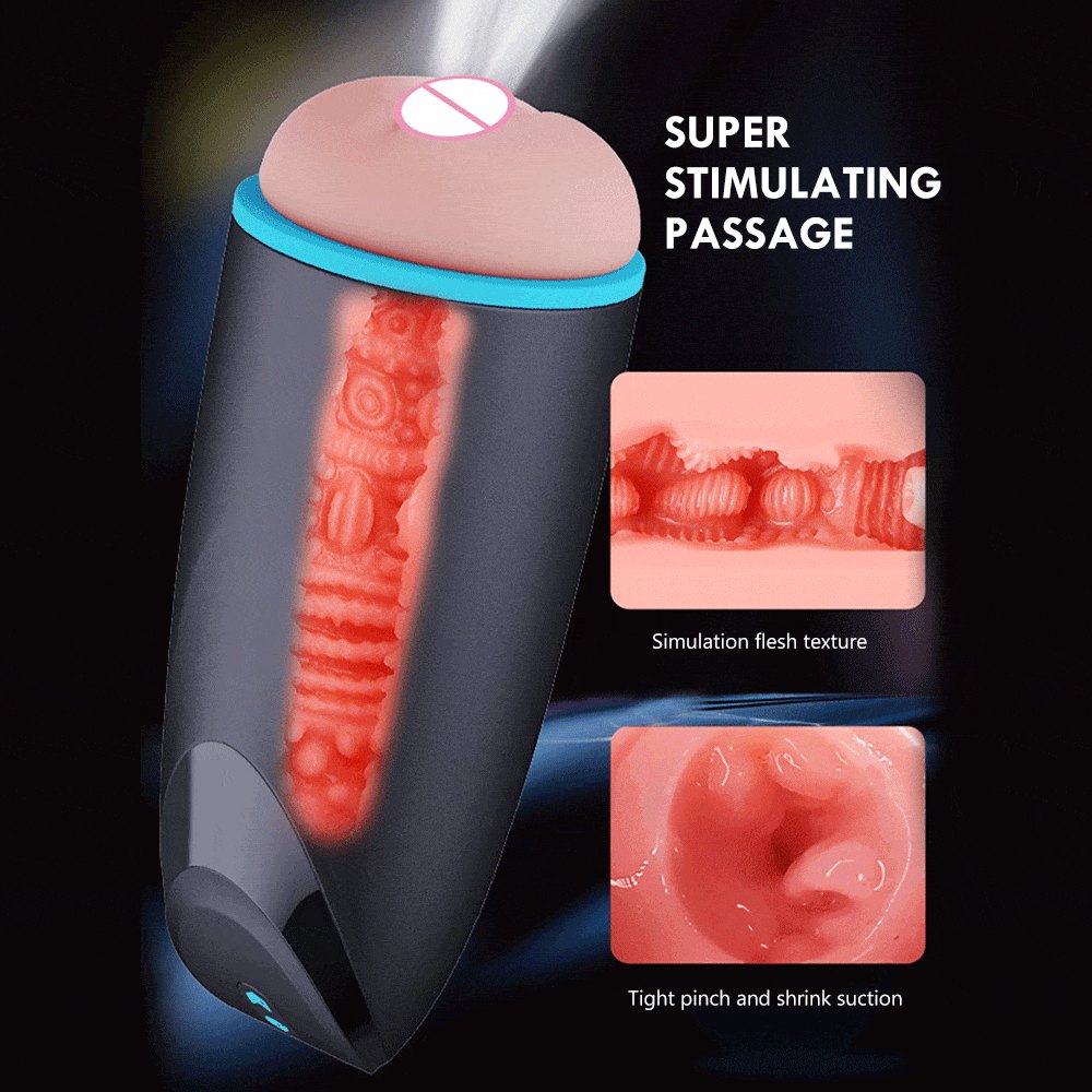 Black smart vibrating male masturbator, photo 5