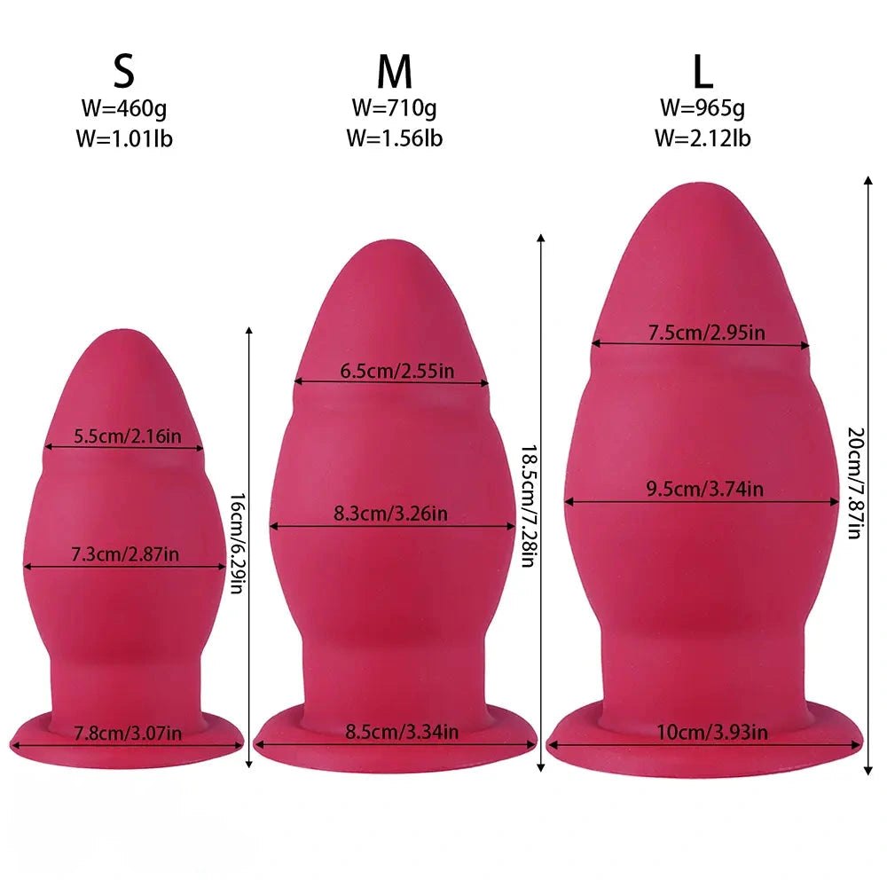 Rose red smooth bulb anal plug, photo 3
