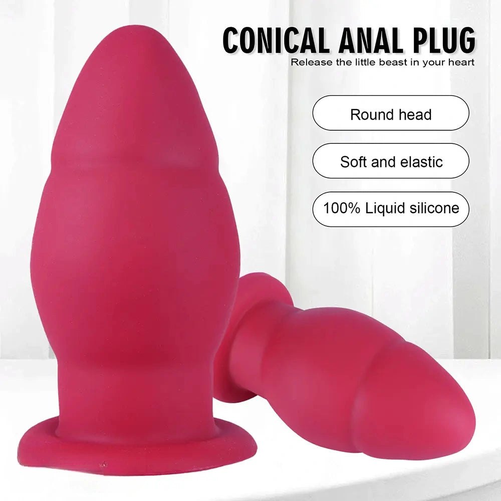 Rose red smooth bulb anal plug, photo 9