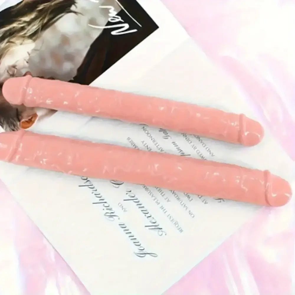Flesh smooth double-ended tpe dildo