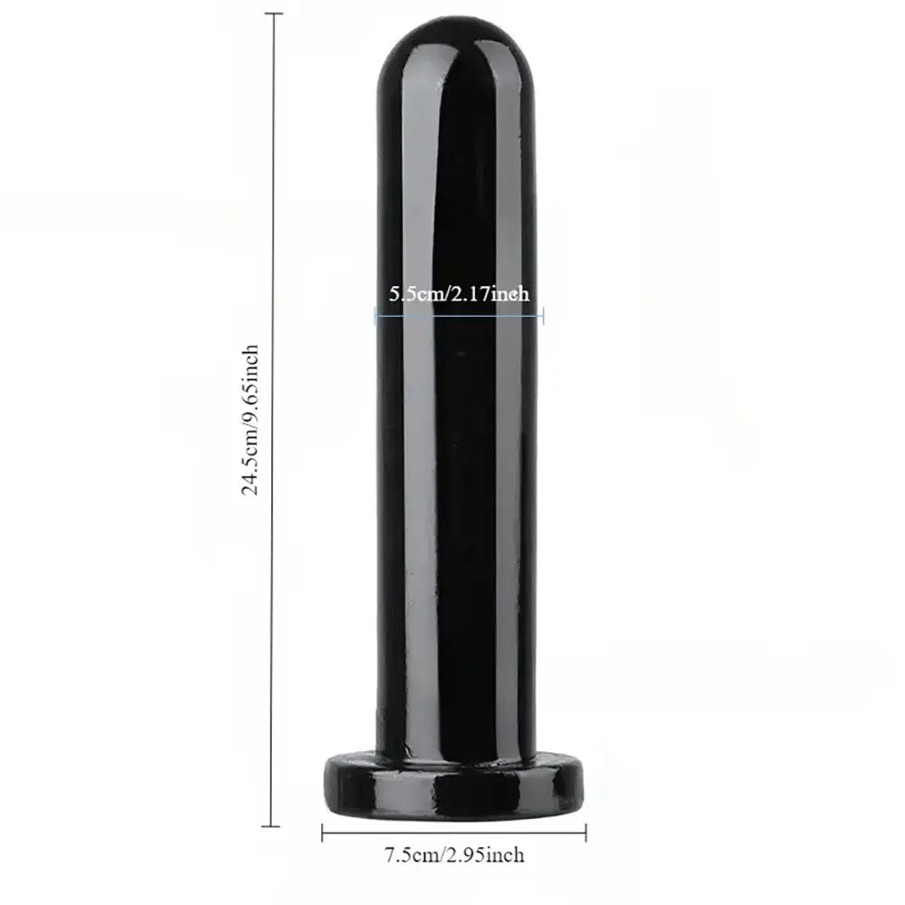 Black smooth graduated PVC anal dildo