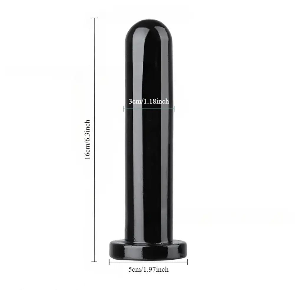 Black smooth graduated PVC anal dildo