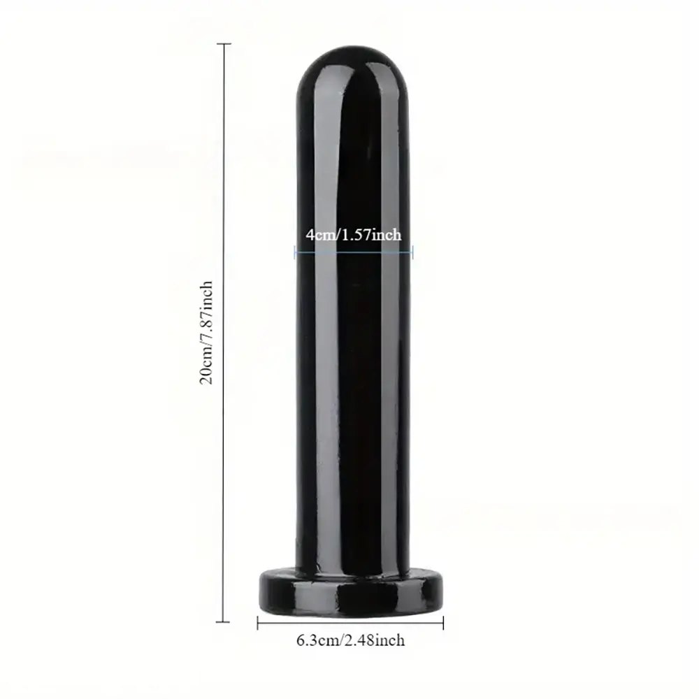 Black smooth graduated PVC anal dildo