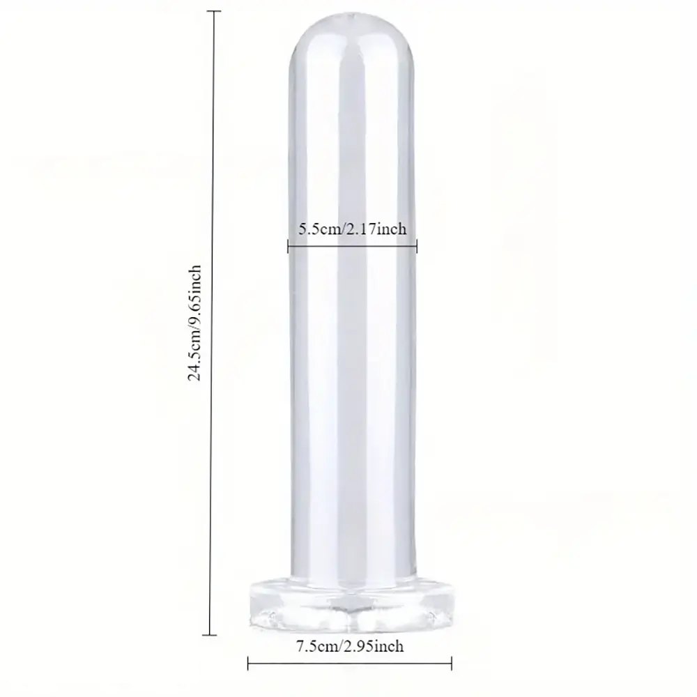 Clear smooth graduated PVC anal dildo