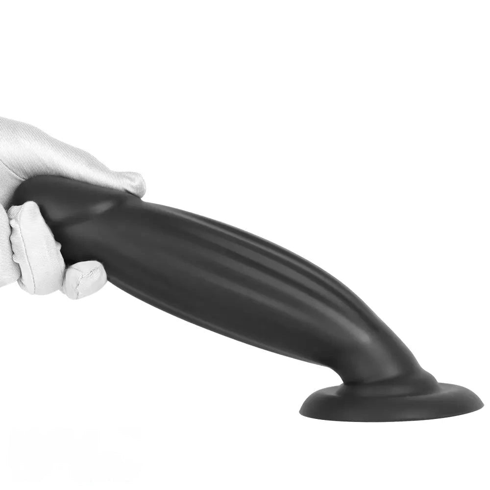 And orange smooth silicone realistic dildo, photo 15