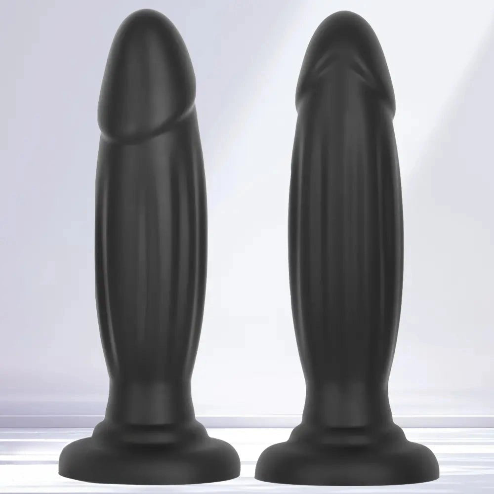And orange smooth silicone realistic dildo, photo 4