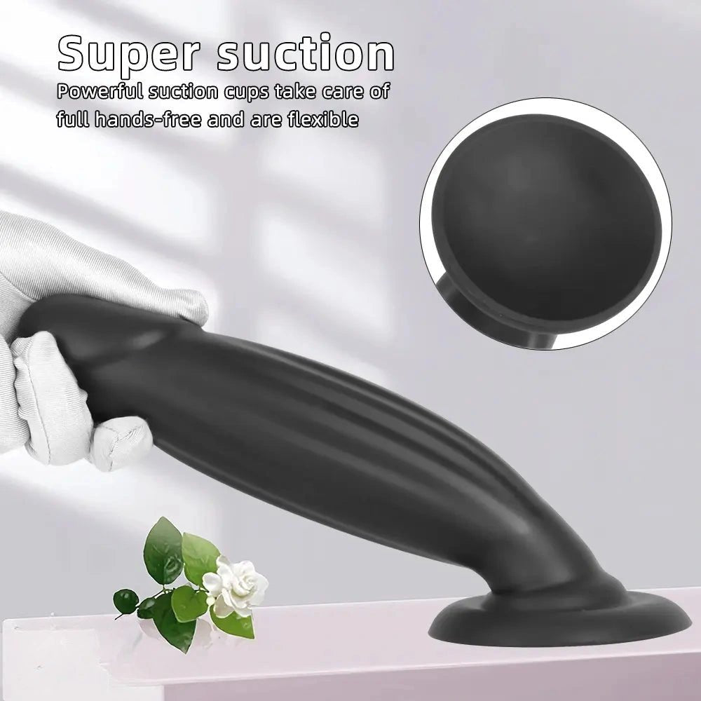 And orange smooth silicone realistic dildo, photo 5
