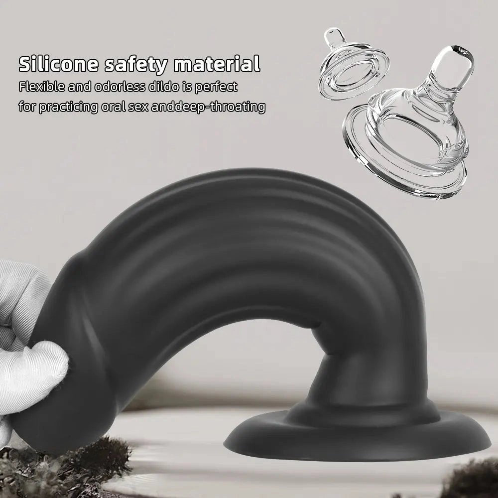 And orange smooth silicone realistic dildo, photo 6