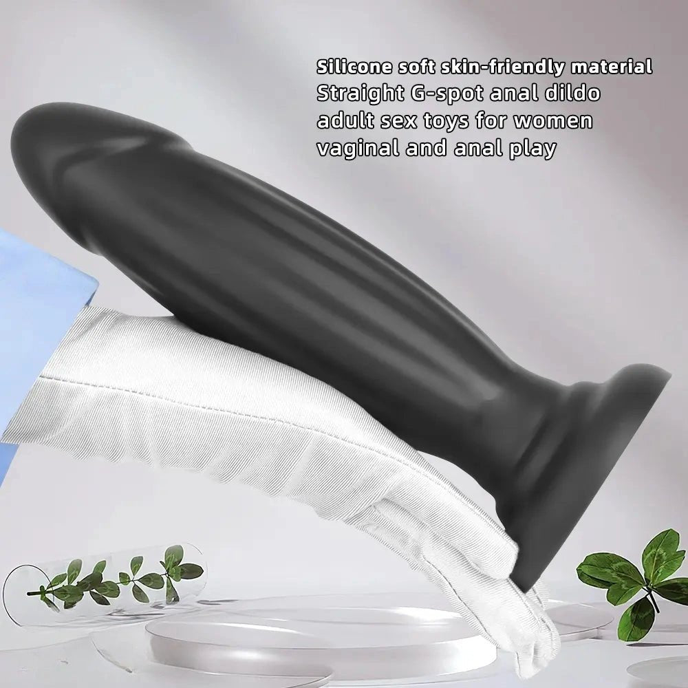 And orange smooth silicone realistic dildo, photo 7