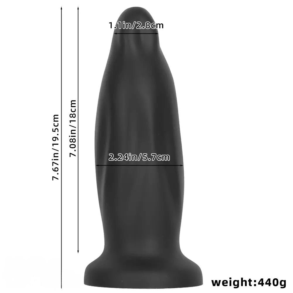 Black smooth thick silicone dolphin-style dildo