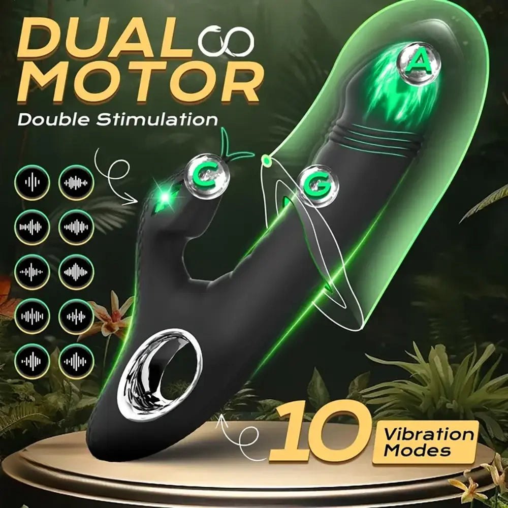 Black silicone vibrating dildo with snake arm, photo 5