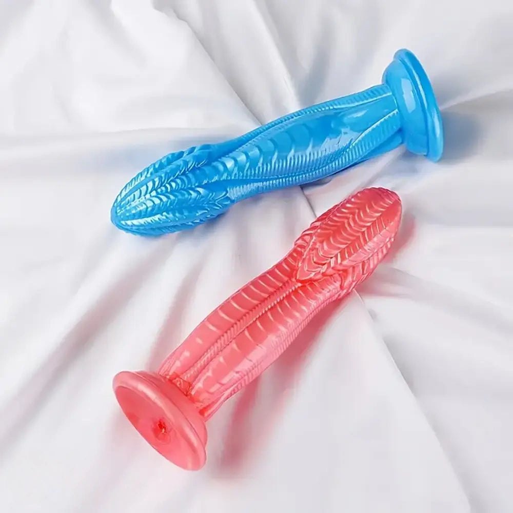 Snake scale textured PVC dildo with suction cup base, photo 11