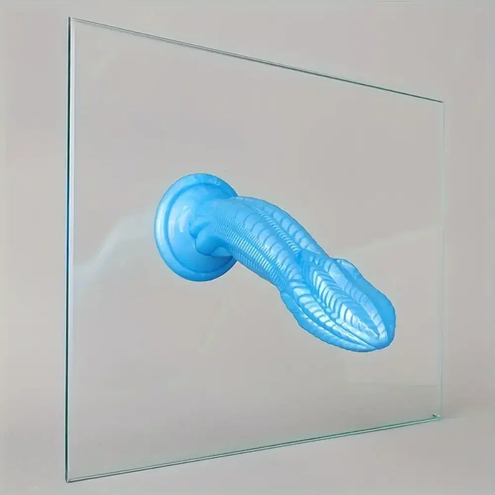 Snake scale textured PVC dildo with suction cup base, photo 15