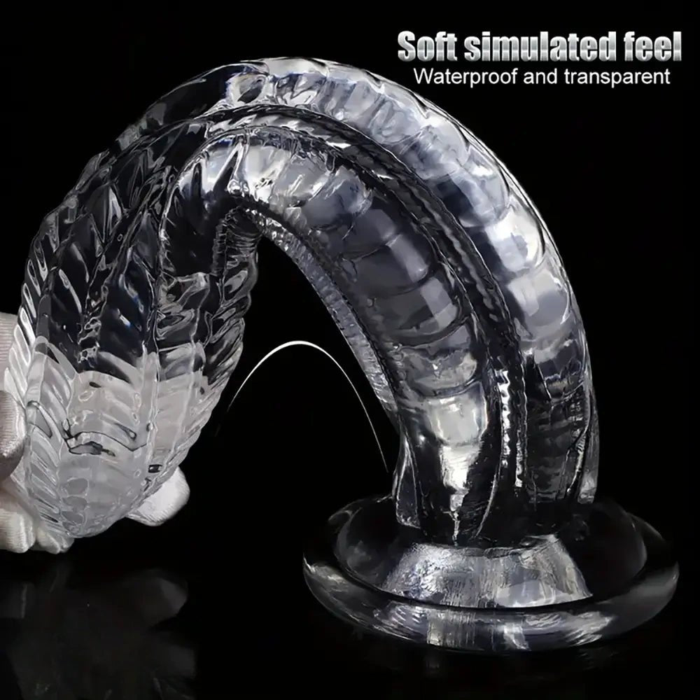 Snake scale textured PVC dildo with suction cup base, photo 4
