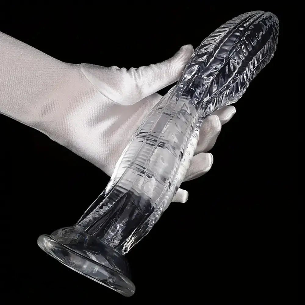 Snake scale textured PVC dildo with suction cup base, photo 5