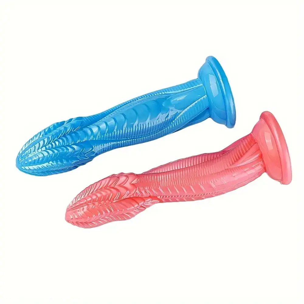 Snake scale textured PVC dildo with suction cup base, photo 8