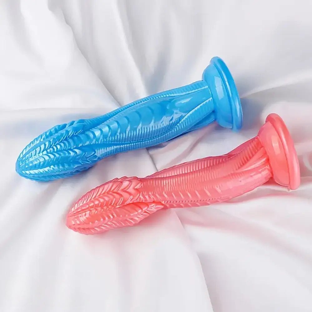 Snake scale textured PVC dildo with suction cup base, photo 9