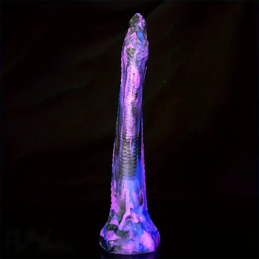 Mixed tone snake scale silicone fantasy dildo, photo 1