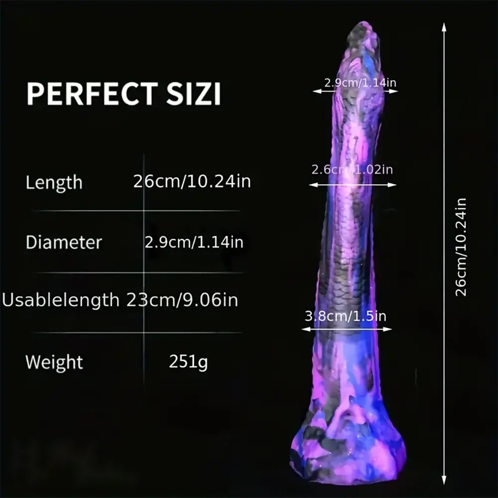 Mixed tone snake scale silicone fantasy dildo, photo 7
