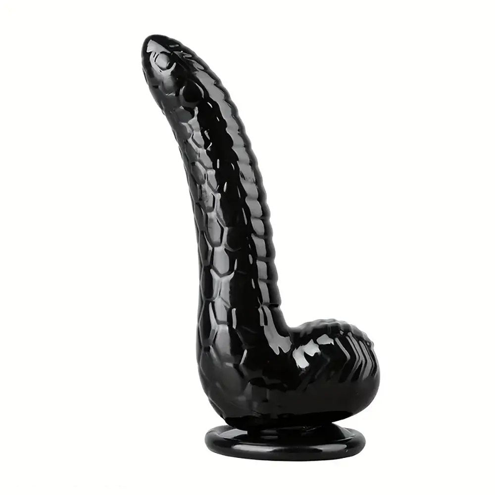 Snake-scale textured fantasy dildo, photo 1