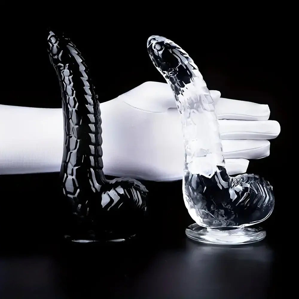 Snake-scale textured fantasy dildo, photo 2