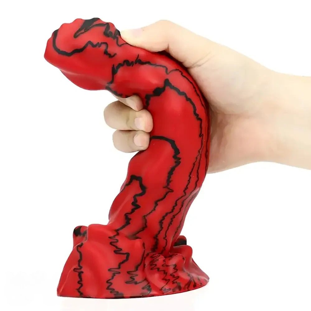 Red and black scaled animal dildo, photo 10