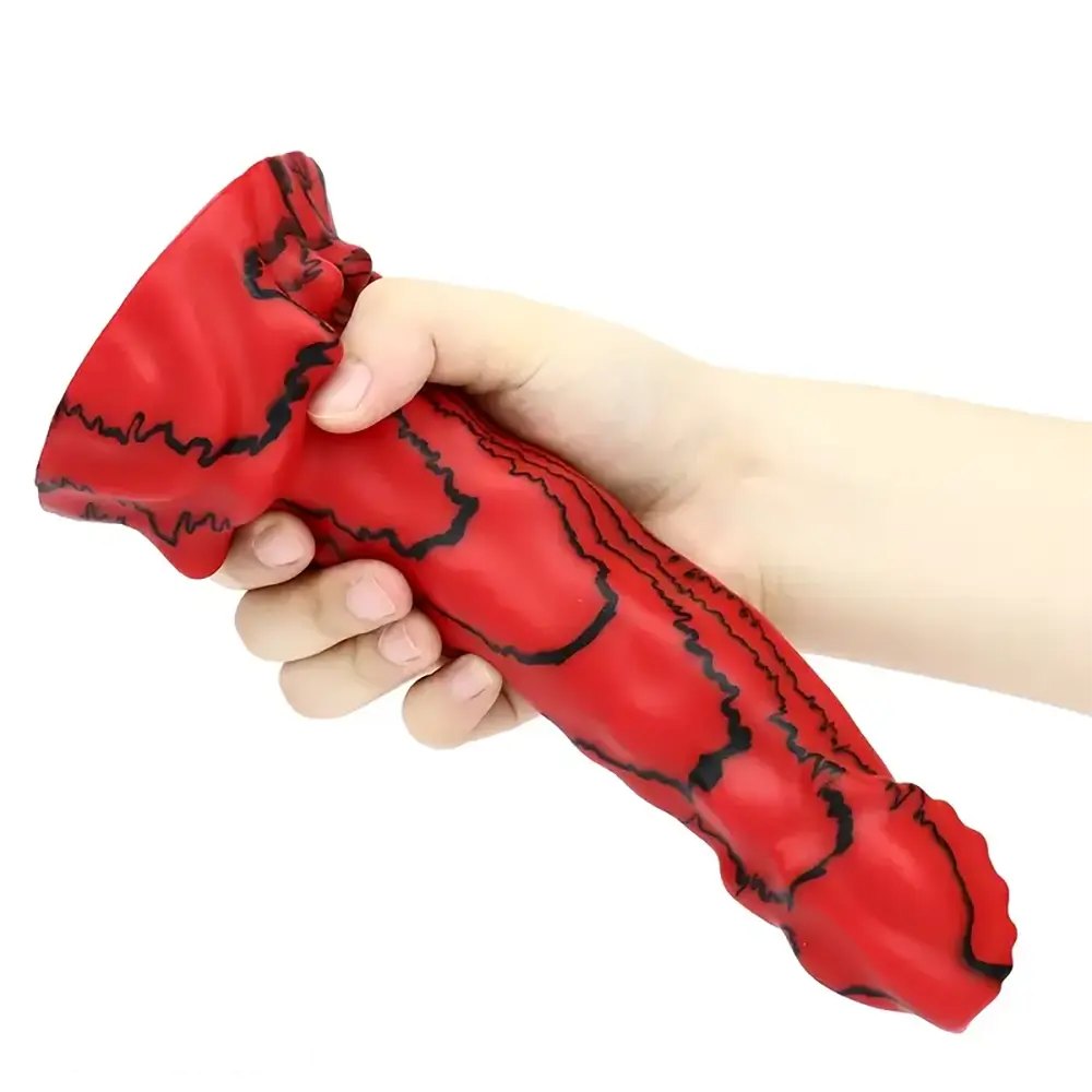 Red and black scaled animal dildo, photo 2