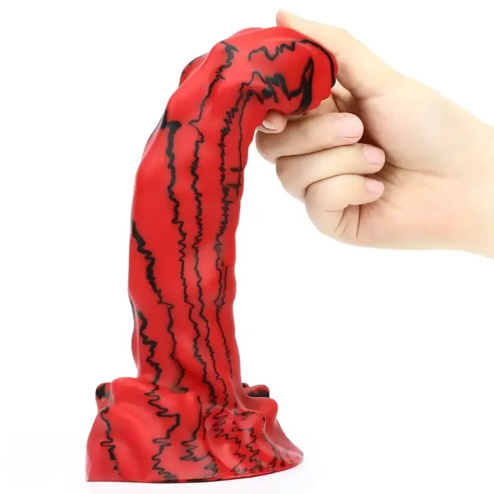 Red and black scaled animal dildo, photo 5
