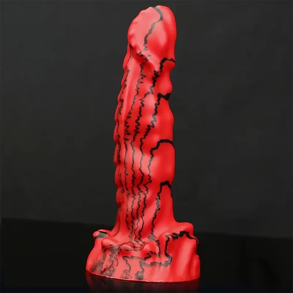 Red and black scaled animal dildo, photo 6