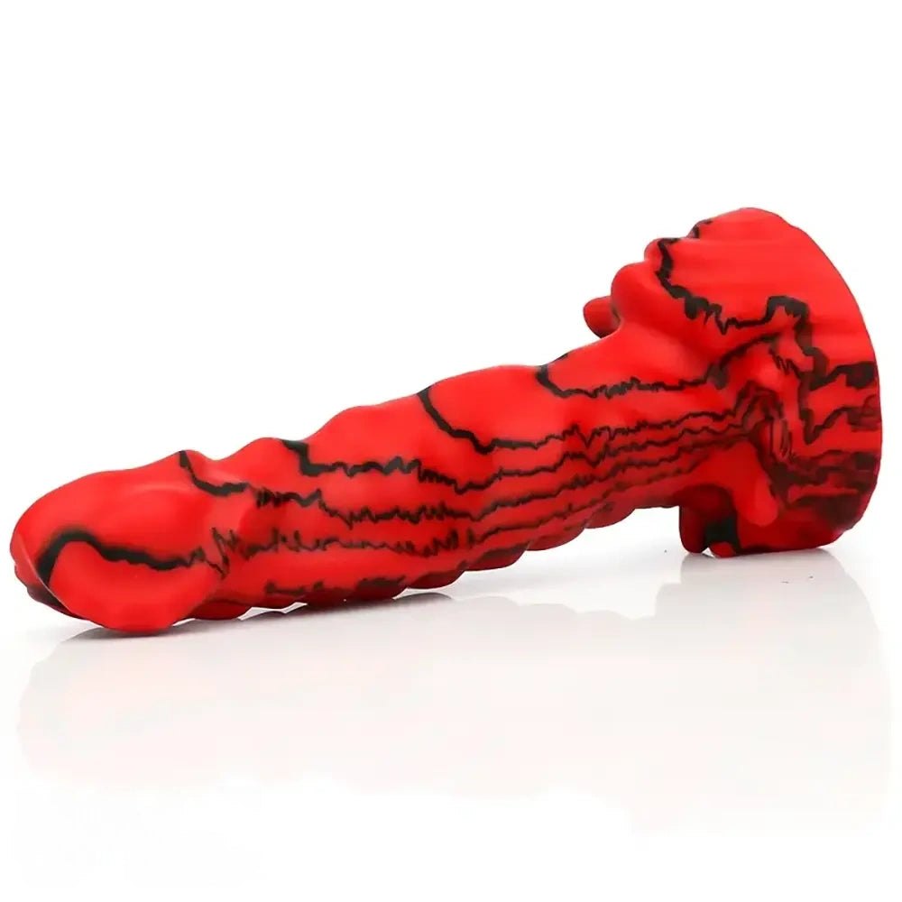 Red and black scaled animal dildo, photo 7