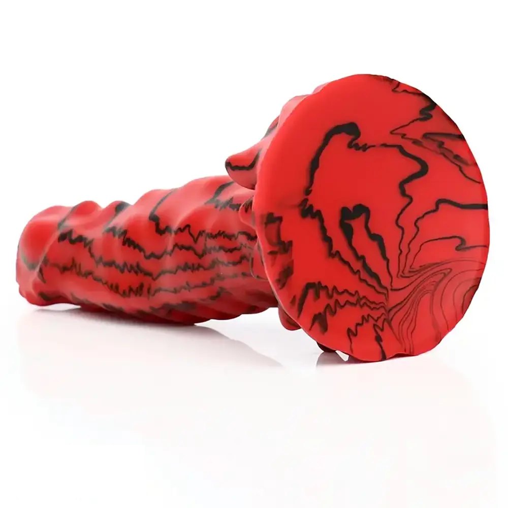 Red and black scaled animal dildo, photo 8