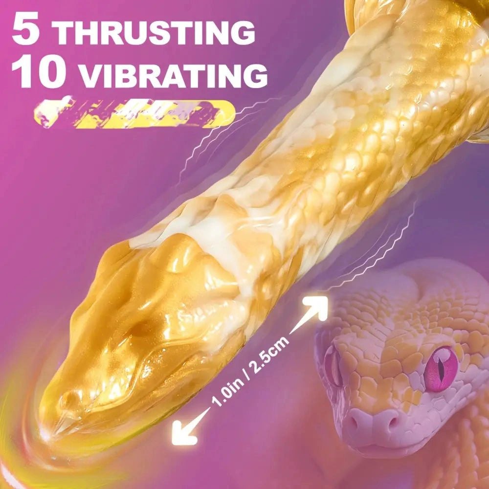 Golden snake scale fantasy dildo, photo 2