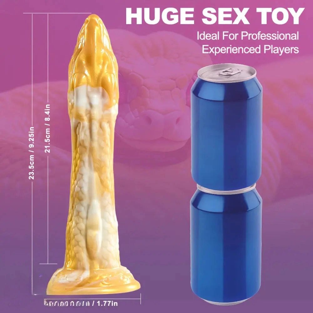 Golden snake scale fantasy dildo, photo 3