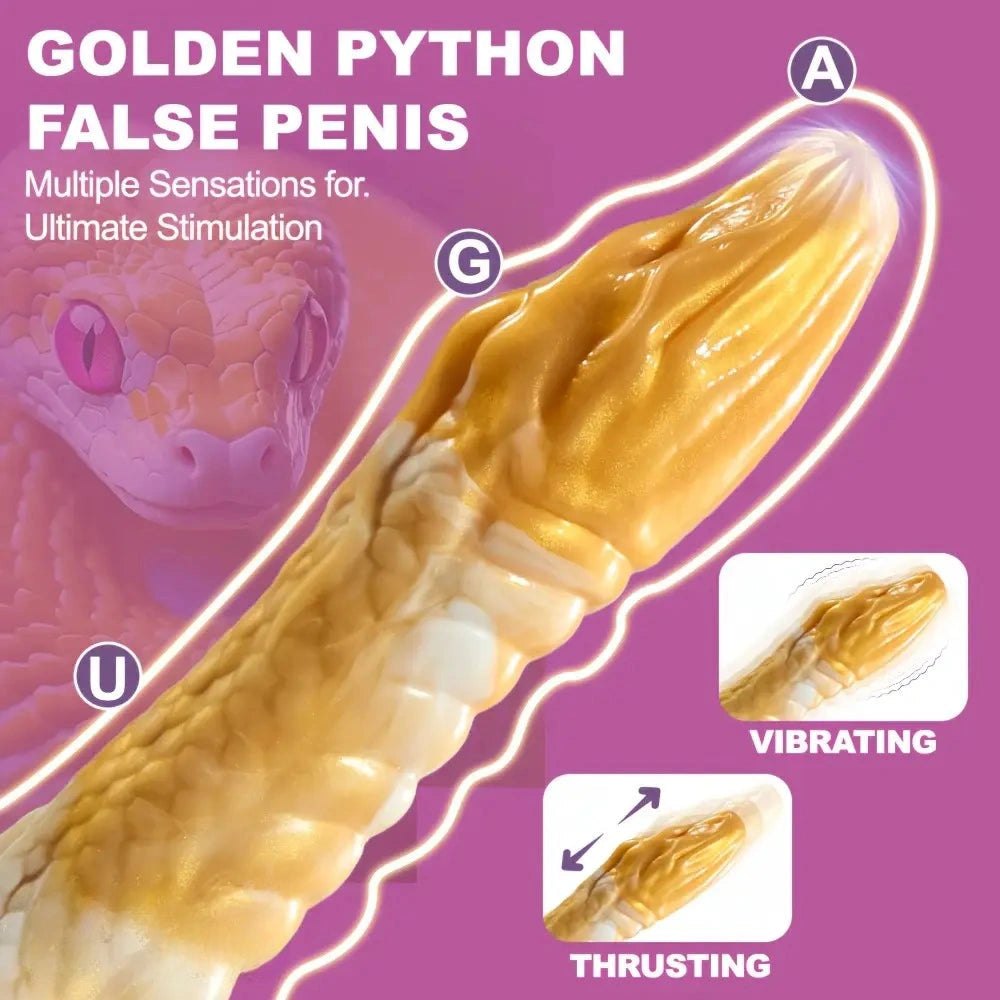 Golden snake scale fantasy dildo, photo 5