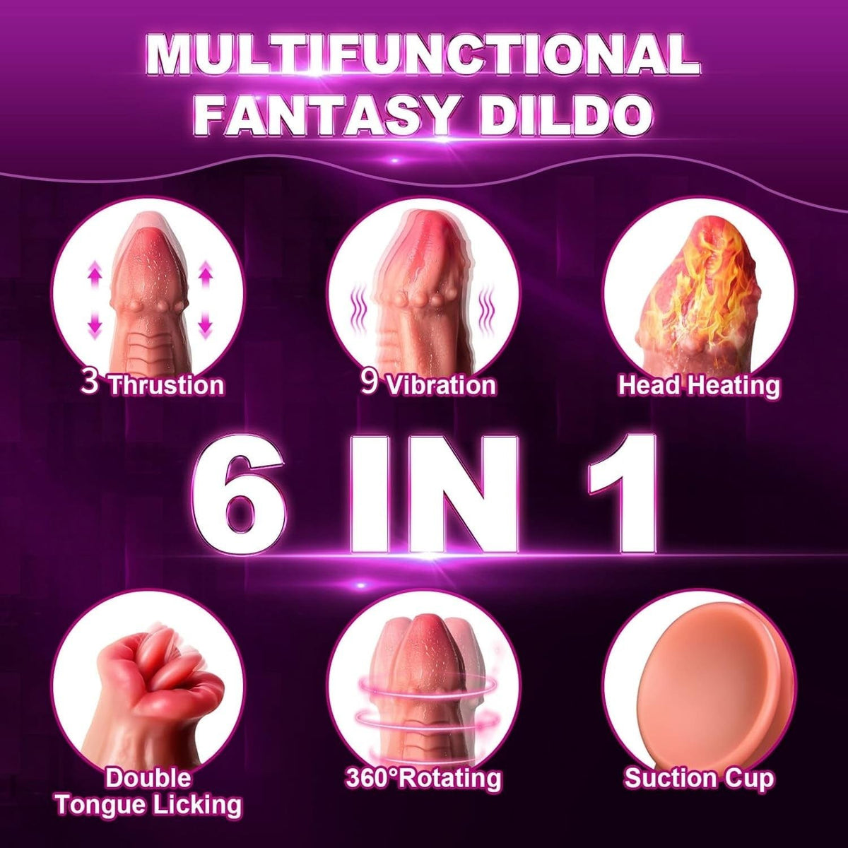 Tentacle-textured fantasy dildo with suction base, photo 2