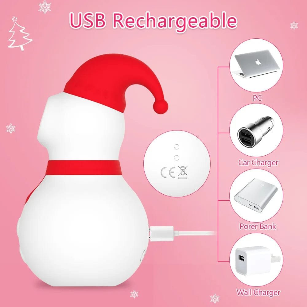 Snowman-shaped clitoral suction vibrator, photo 4